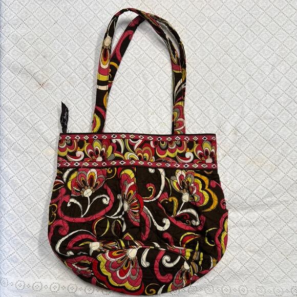 Vera Bradley Pink and Brown Shoulder Bag with Intricate Design - Picture 2 of 6